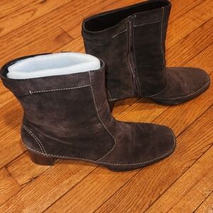 Via Spiga Dark Brown Suede Heeled Boots